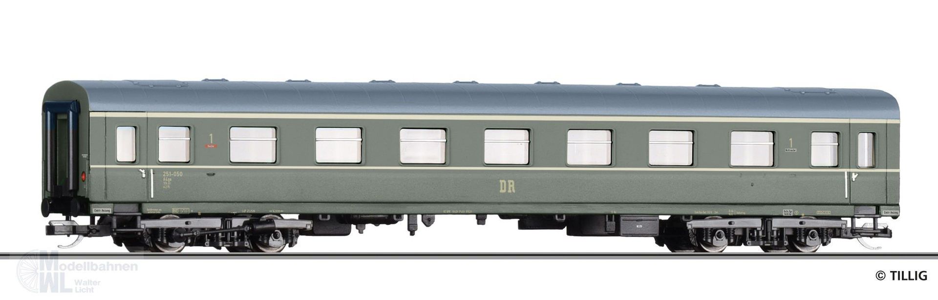 Tillig 95607 - Personenwagen DR Ep.III 1.Kl. A4ge TT 1:120