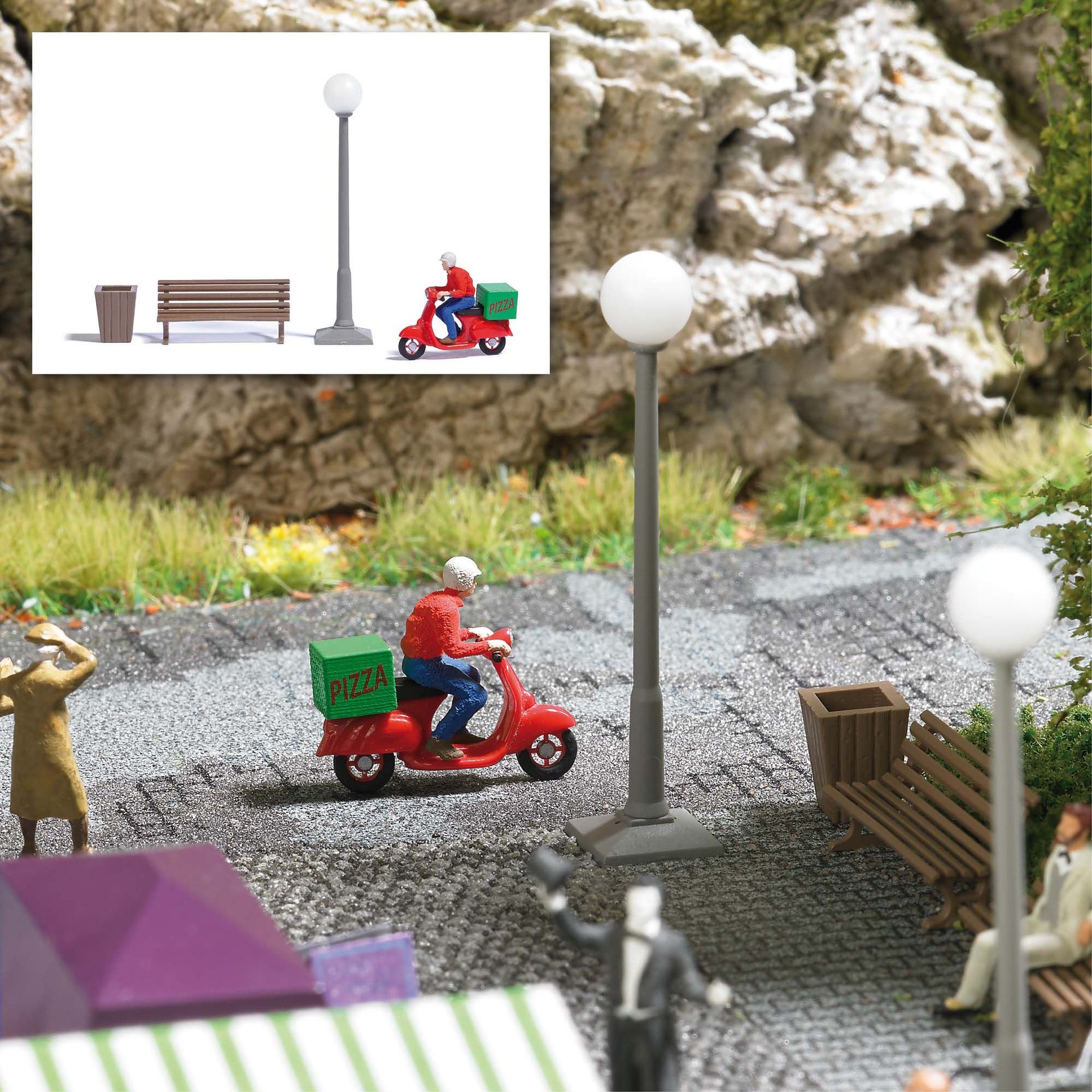 Busch 7983 - A-Set: Rasender Pizzabote H0 1:87