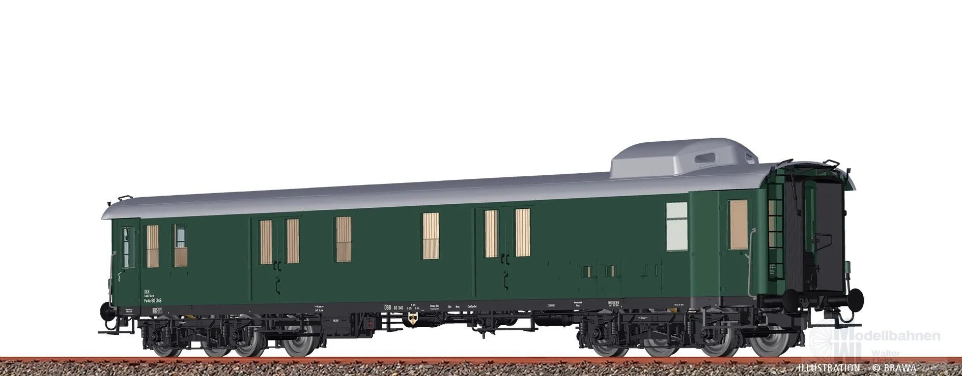 Brawa 58304 - Gepäckwagen ÖBB Ep.III Pw4üe H0/WS Innenbeleuchtung