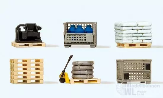 Preiser 17704 - Gitterboxpalette und Paletten Bausatz H0 1:87