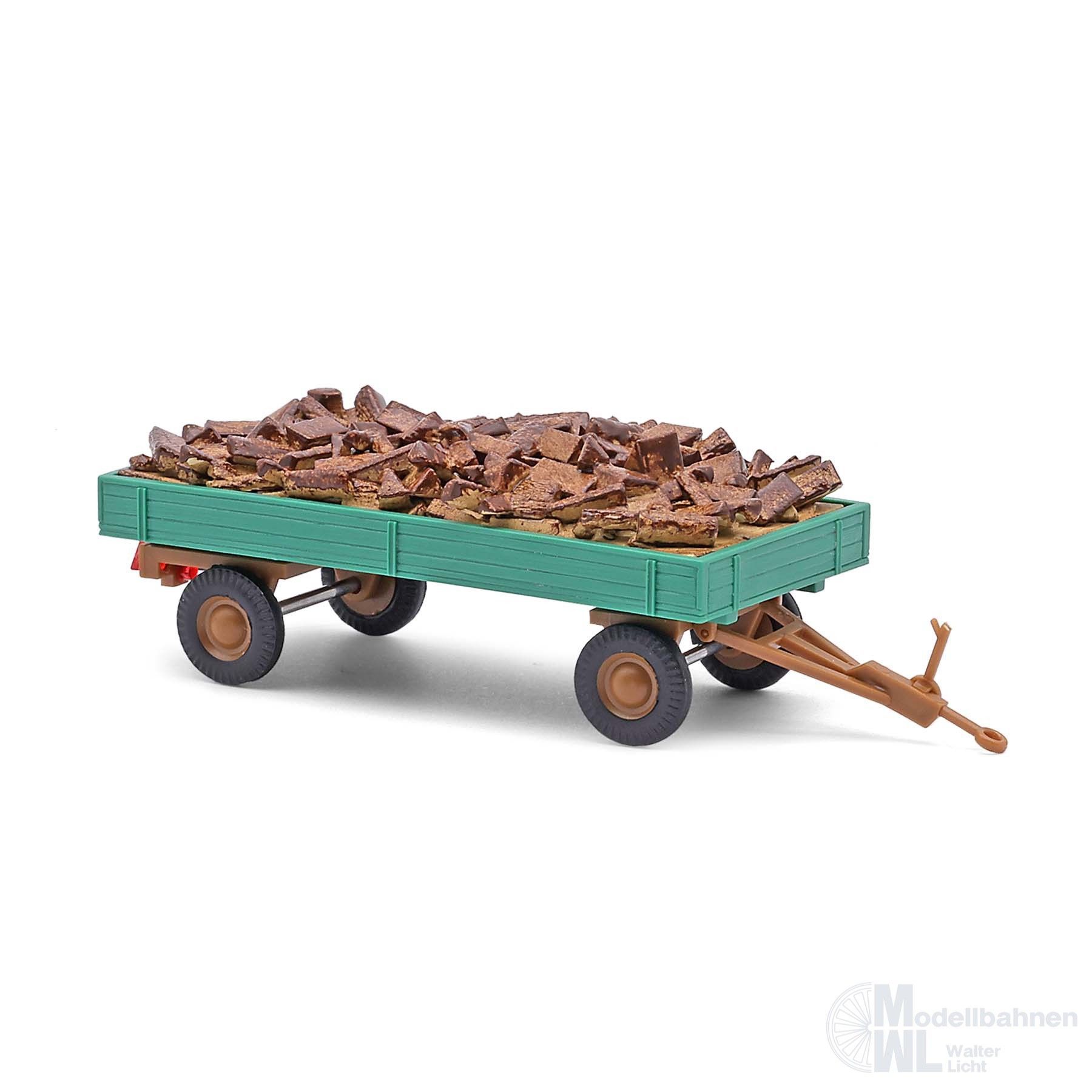 Busch 59976 - Gummianhänger mit Holzscheiten H0 1:87