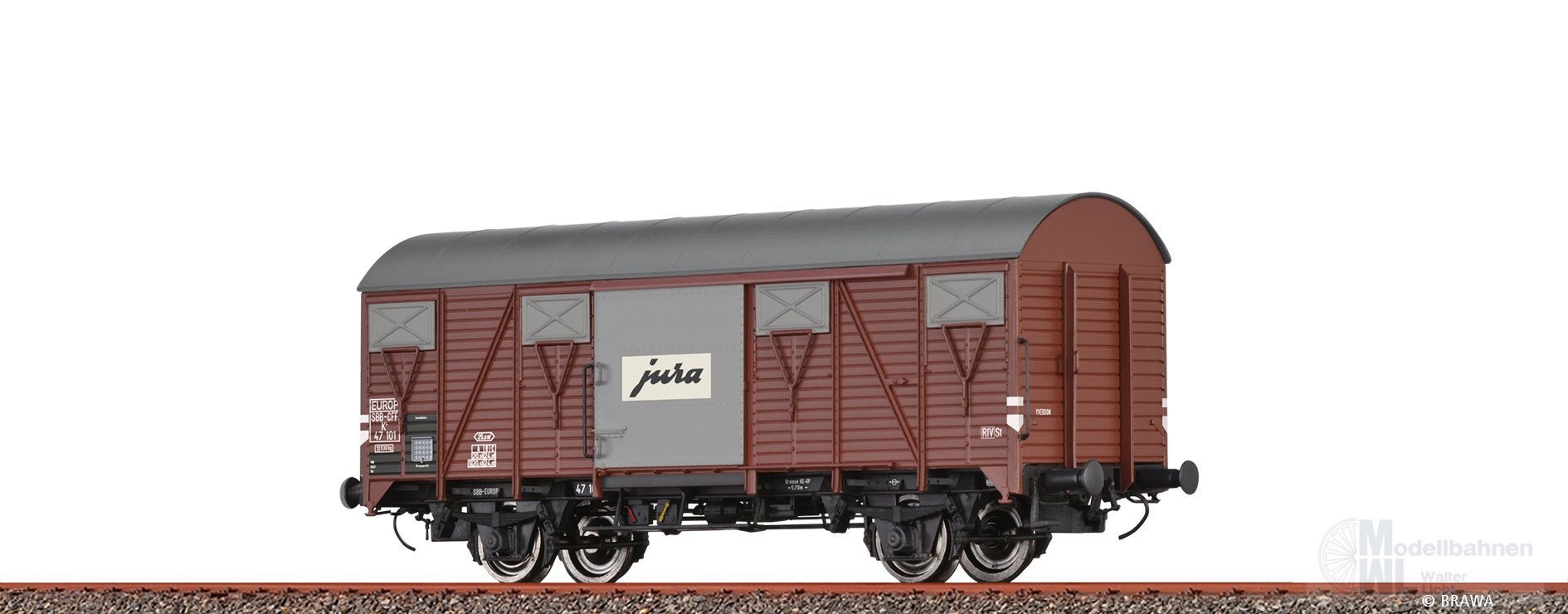 Brawa 50148 - Güterwagen ged. SBB Ep.III K4 Jura H0/GL Brawa 50148 - Güterwagen ged. SBB Ep.III K4 Jura H0/GL