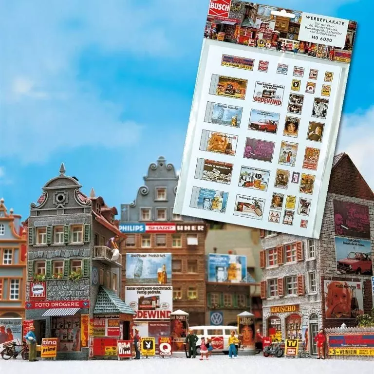 Busch 8123 - Werbeplakate-Set N 1:160