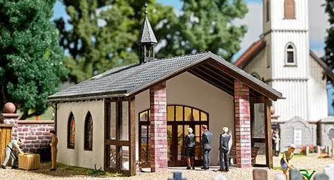 Busch 1566 - Friedhofskapelle/Trauerhalle H0 1:87