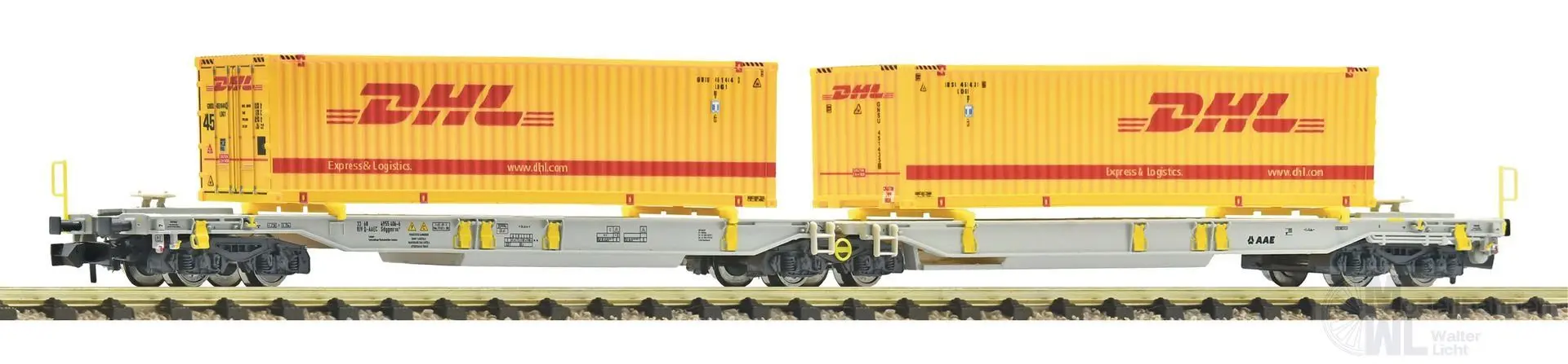 Fleischmann 6660069 - Doppeltaschen-Gelenkwagen AAE Ep.VI DHL N 1:160