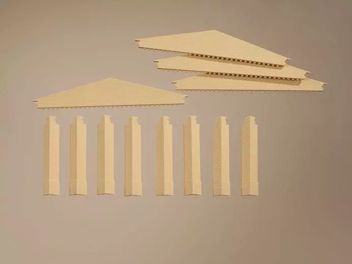 Auhagen 80407 - Giebel und Ecksäulen kurz gelb H0 1:87