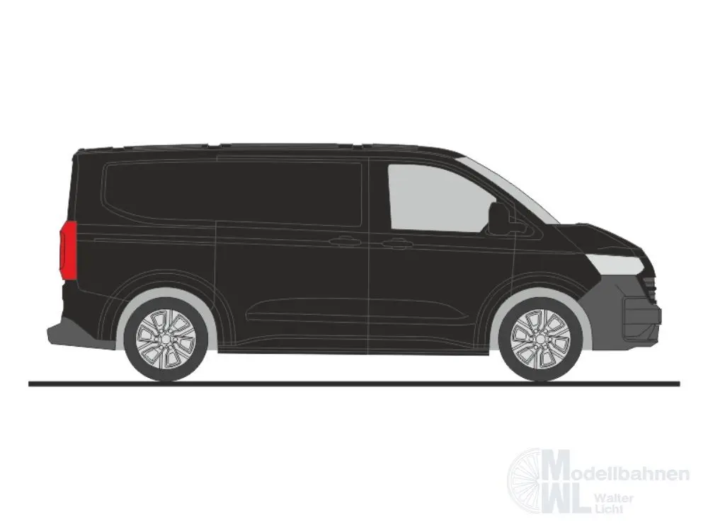 Rietze 11712 - Volkswagen Transporter T7 Kasten KR FD midnight black metallic H0 1:87