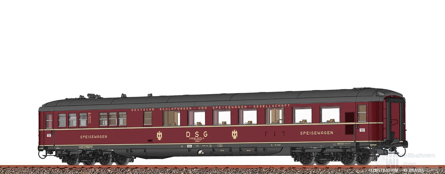 Brawa 51100 - Speisewagen DSG Ep.IV WRüghe152 H0/WS
