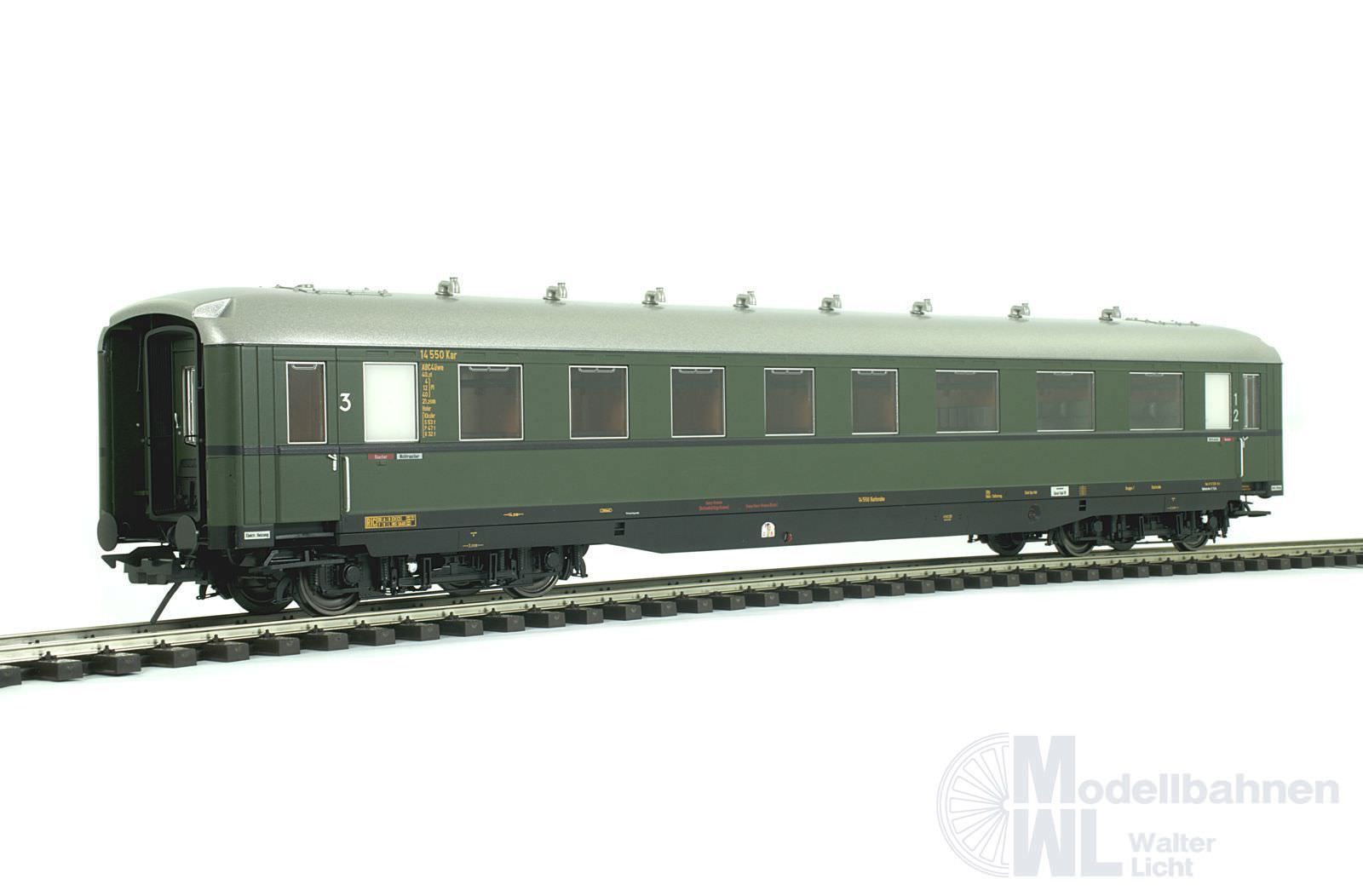 Lenz 41262-01 - Schürzenwagen DB Ep.III 1/2.Kl. ABC4ü-39 flaschengrün Spur 0