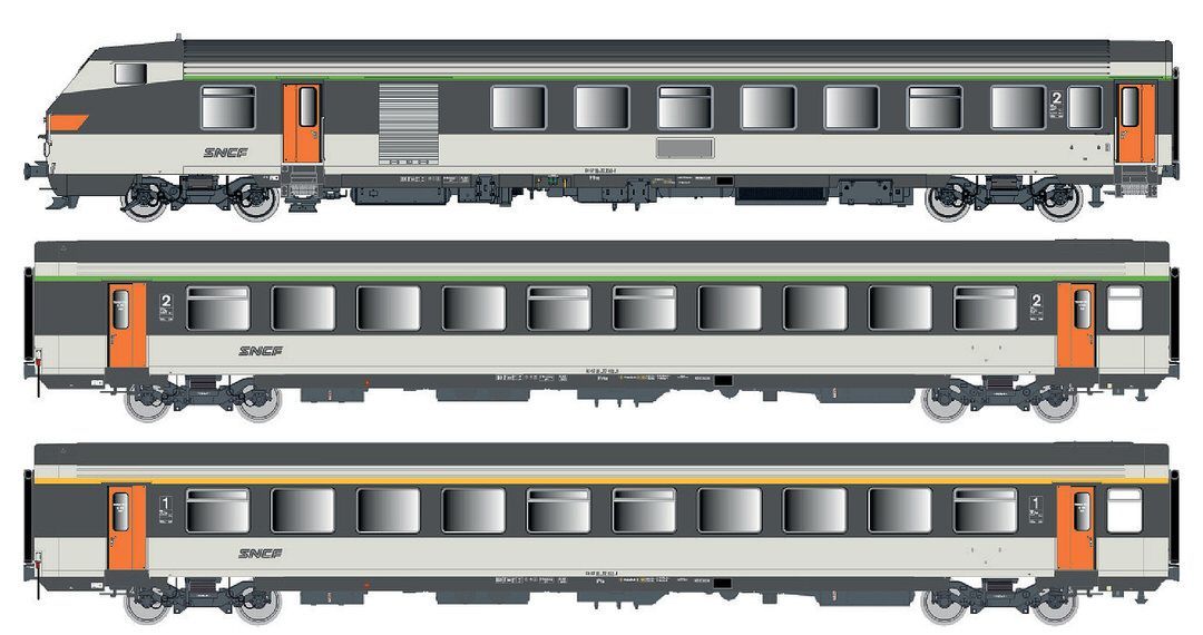 LS Models 41252AC - Personenwagen Set VU+VTU SNCF Ep.IV/V 3.tlg. H0/WS