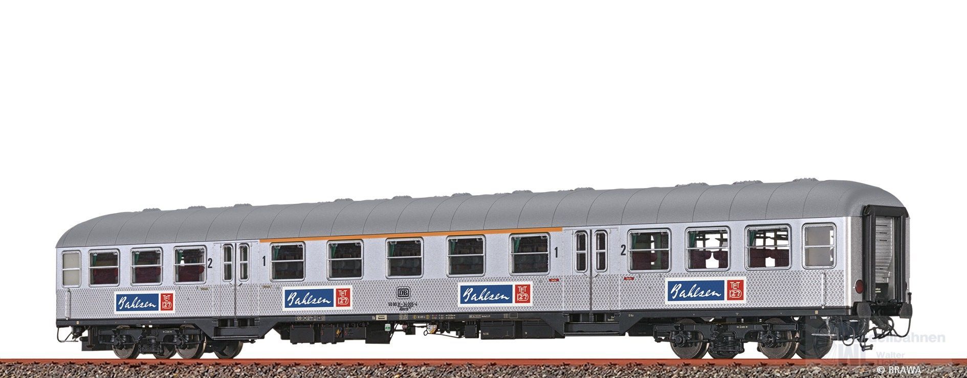 Brawa 46680 - Nahverkehrswagen DB Ep.IV 2.KL. ABnrzb 704 Bahlsen H0/GL Beleuchtung