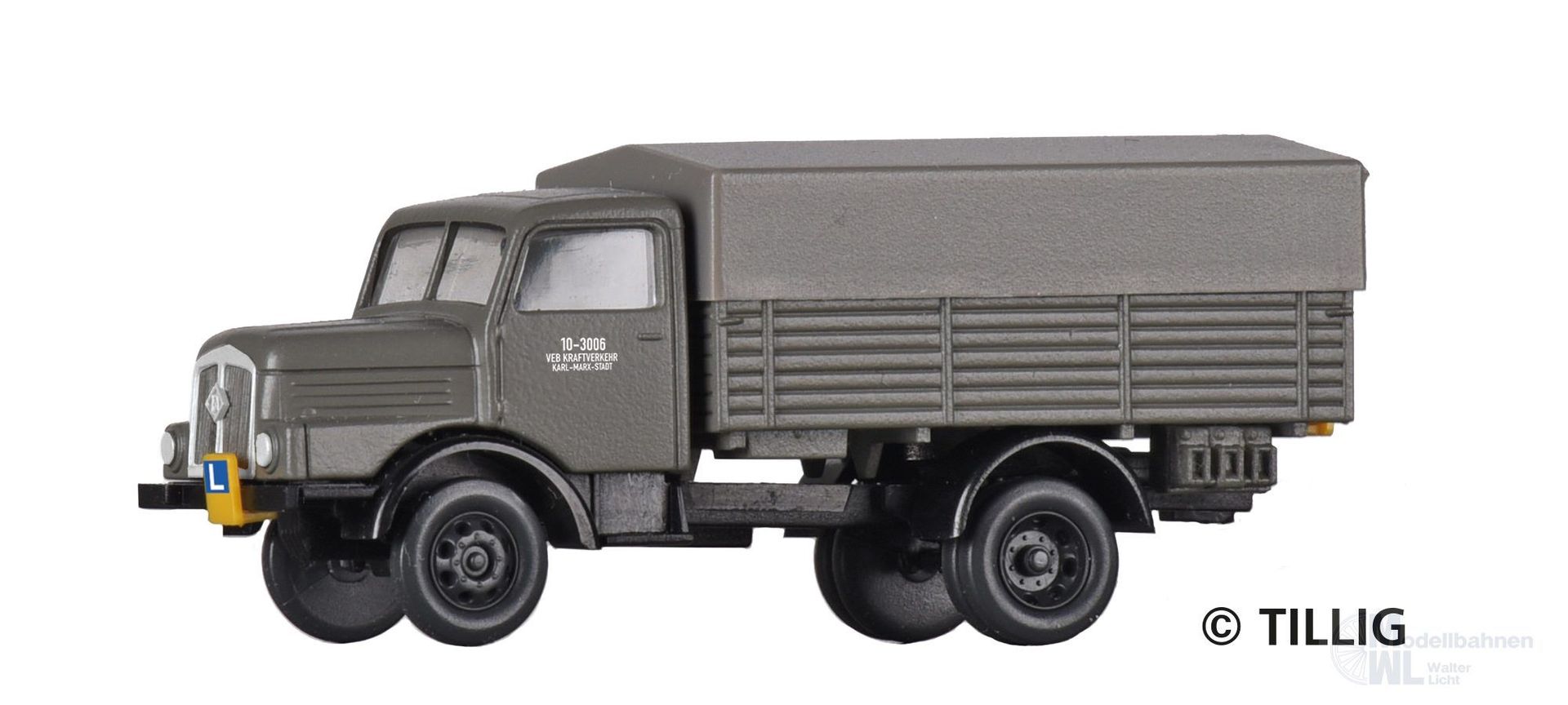 Tillig 19073 - Lkw H3A Hochbordpritsche Fahrschule TT 1:120
