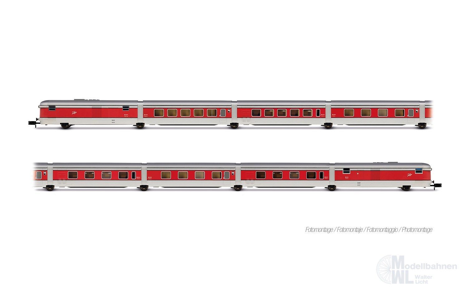 Arnold 4512 - Talgo Wagen-Set RENFE Ep.III/IV 8.tlg. Barcelona Grundset N 1:160