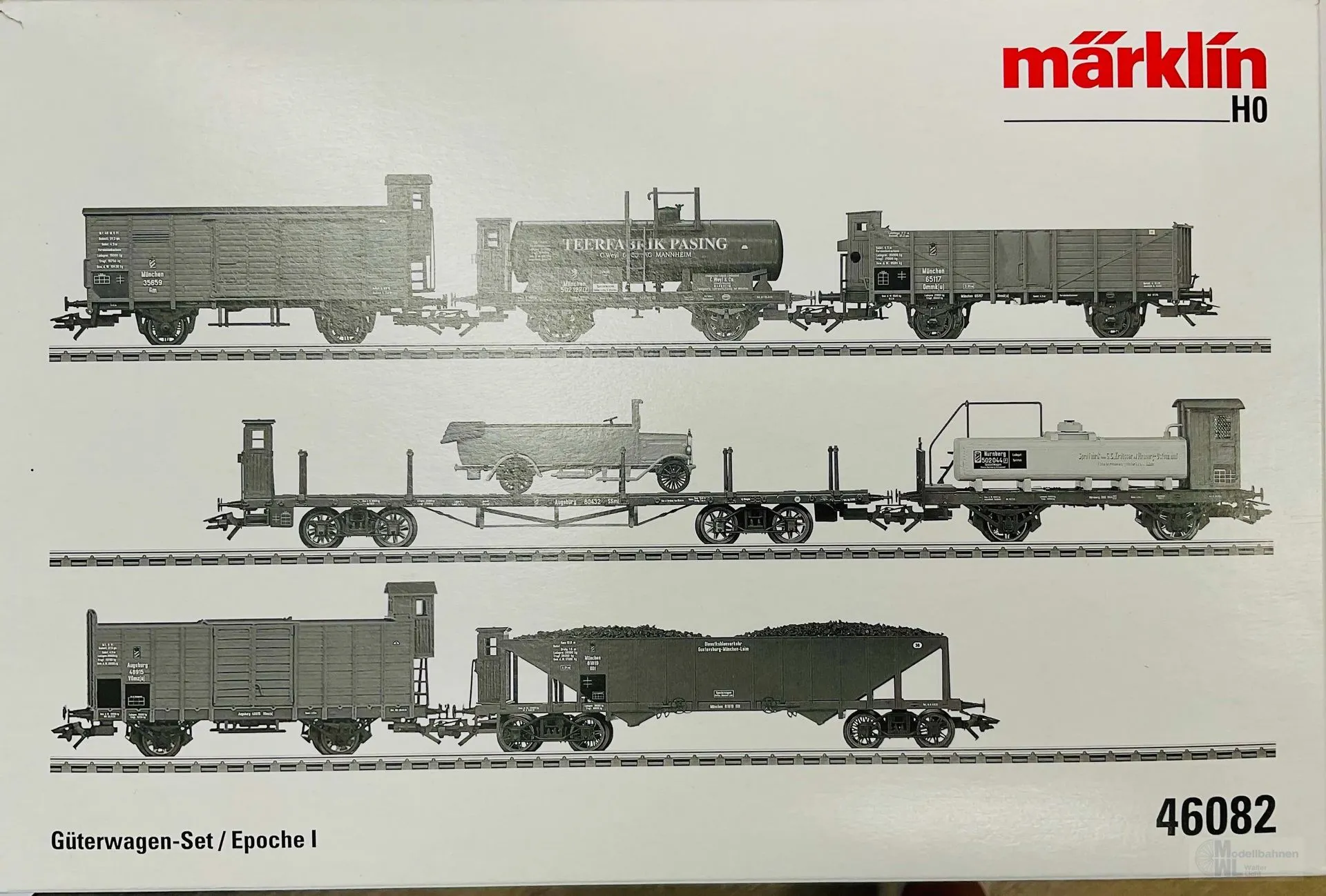 Märklin 46082 - MÄRKLIN - Güterwagen-Set K.Bay.Sts.B. Ep.I 7.tlg. H0/WS