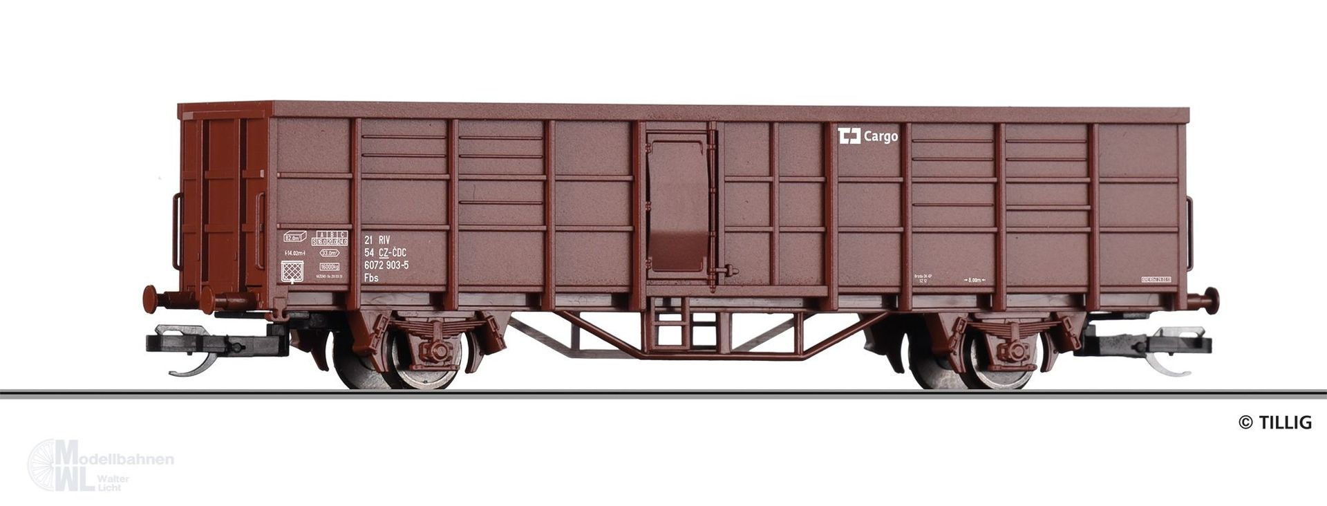 Tillig 14903 - START-Güterwagen offen CD Cargo Ep.VI Fbs TT 1:120