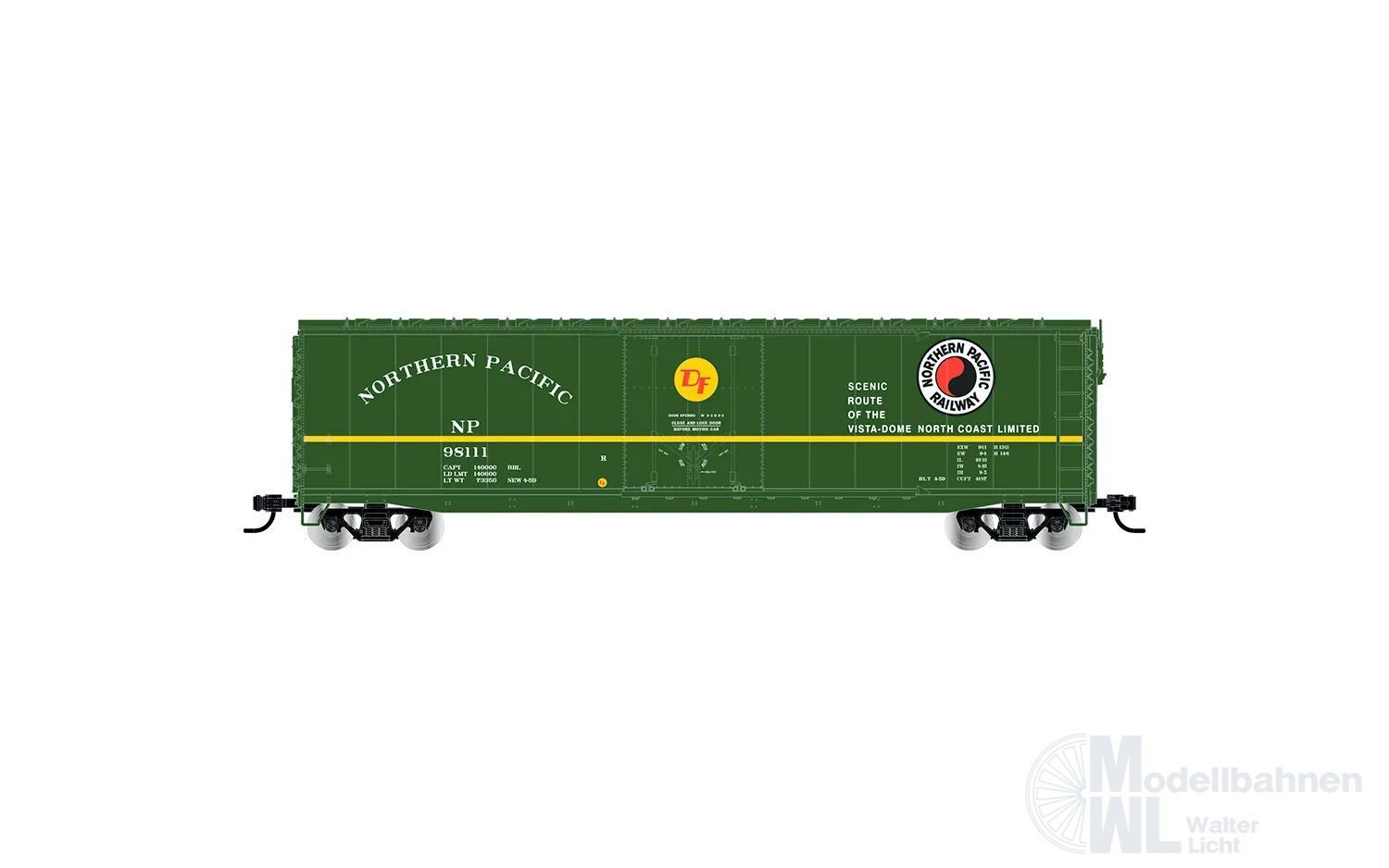 Rivarossi 6665D - Güterwagen gedeckt Northern Pacific 98058 H0/GL