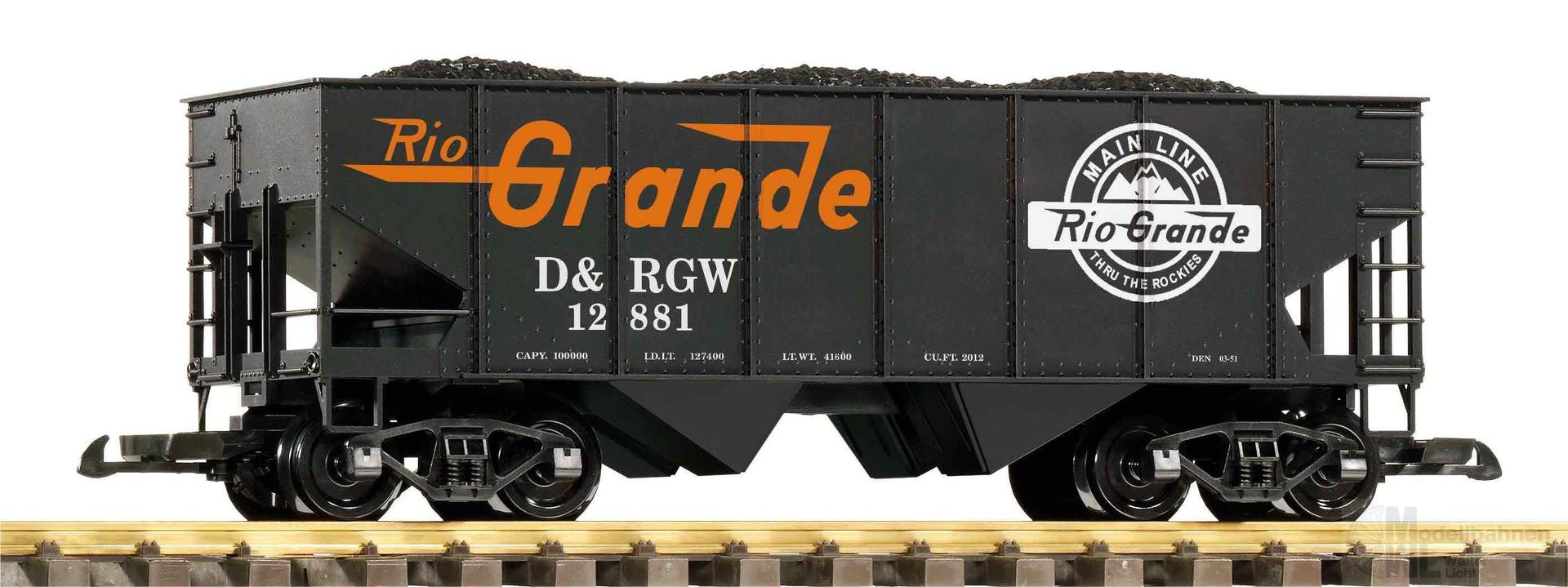 Piko 38959 - Schüttgutwagen D&RGW mit Kohleladung SPUR G 1:22,5 Piko 38959 - Schüttgutwagen D&RGW mit Kohleladung SPUR G 1:22,5
