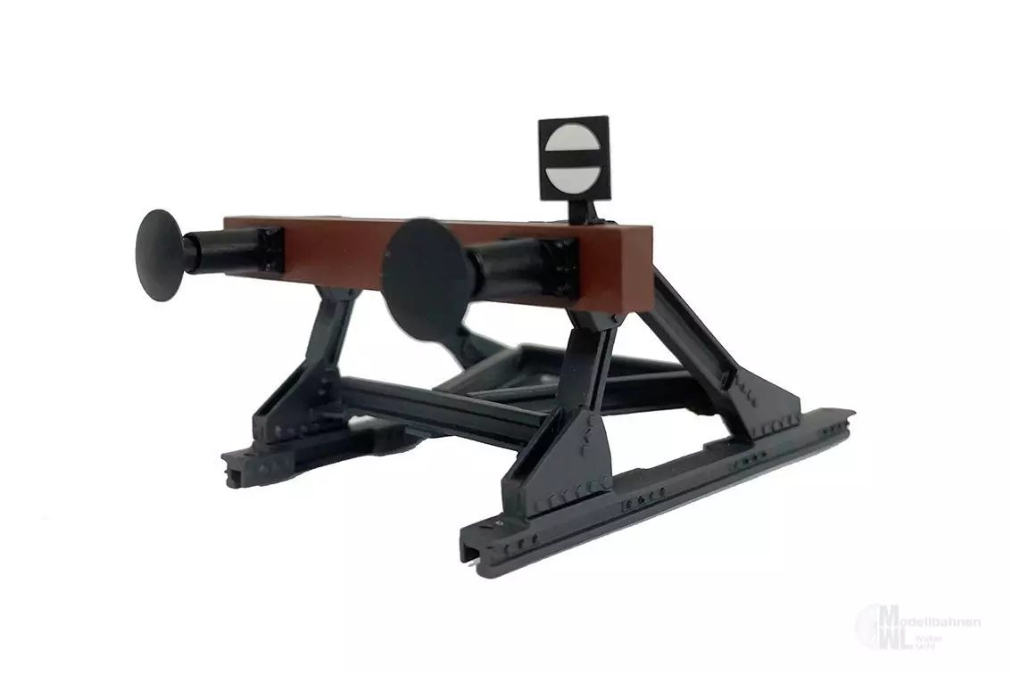 Lenz 55066 - Prellbock mit Puffern Messing Fertigmodell Spur 0