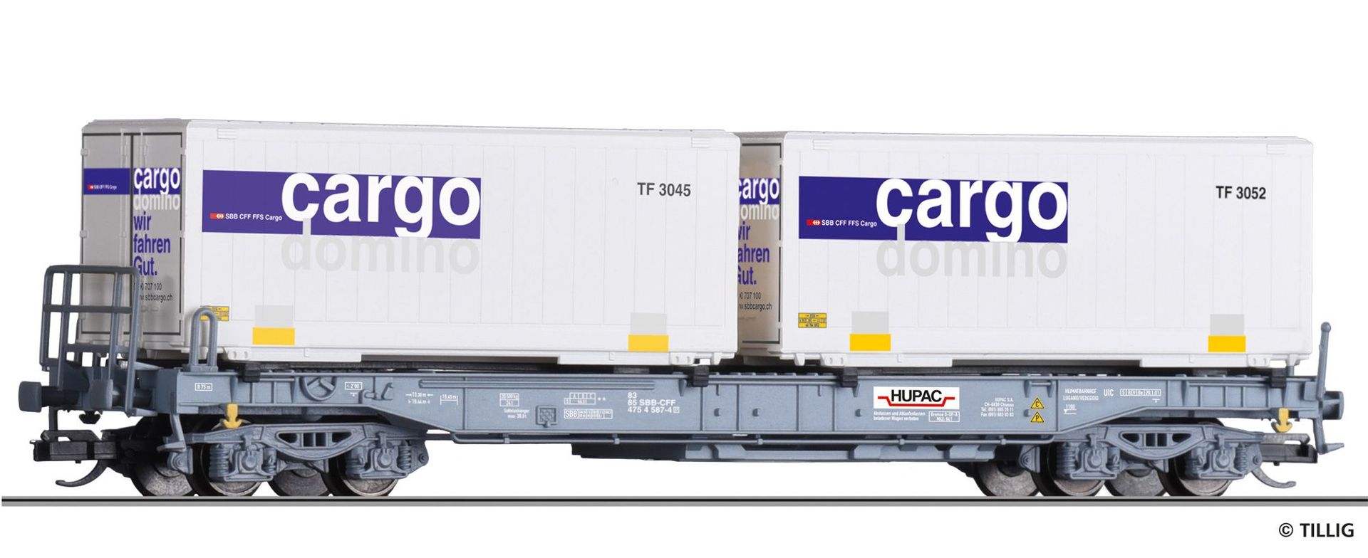 Tillig 18157 - Taschenwagen HUPAC/SBB Ep.V Sdkmms TT 1:120