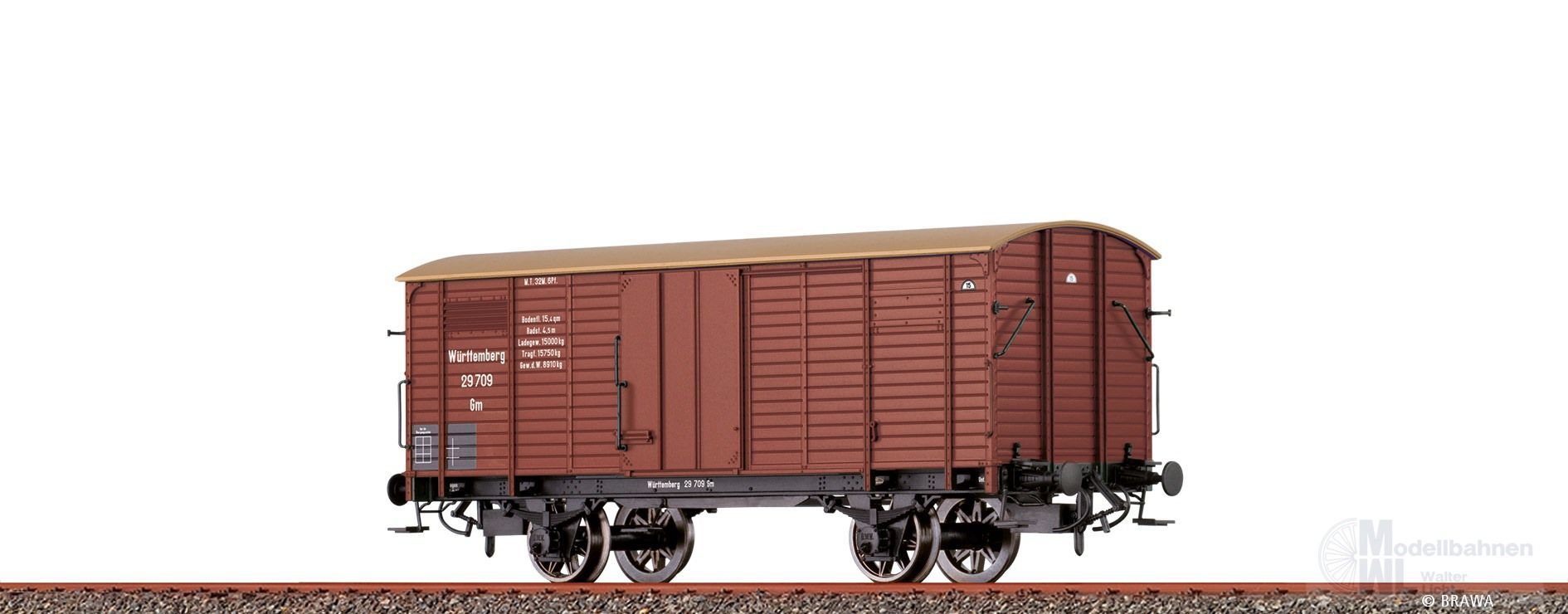 Brawa 49884 - Güterwagen ged. K.W.St.E. Ep.I Gm H0/GL