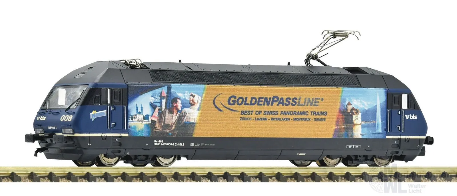 Fleischmann 7570083 - E-Lok BR 465 008-1 BLS Ep.V GoldenPassLine N 1:160 Sound