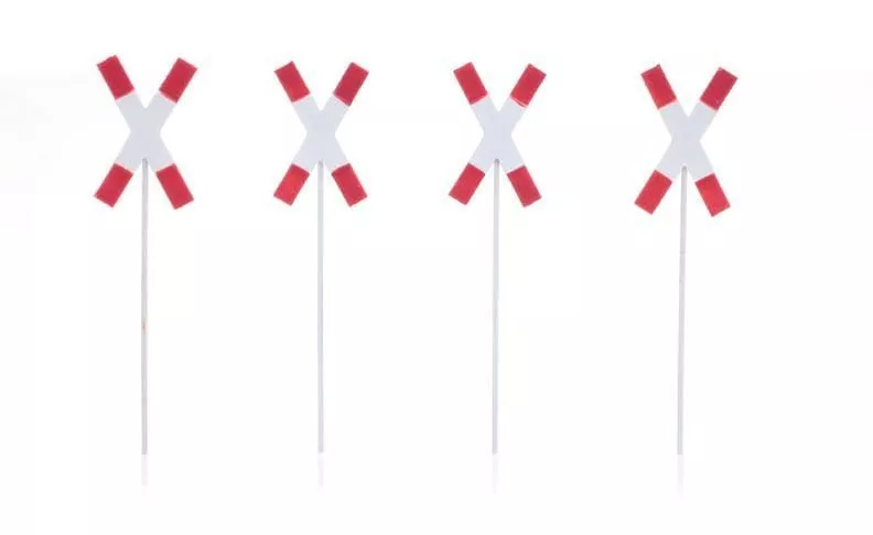 ARTITEC b.v. 387360 - Deutsche Bahn Andreaskreuze 1961> 4 stück H0 1:87