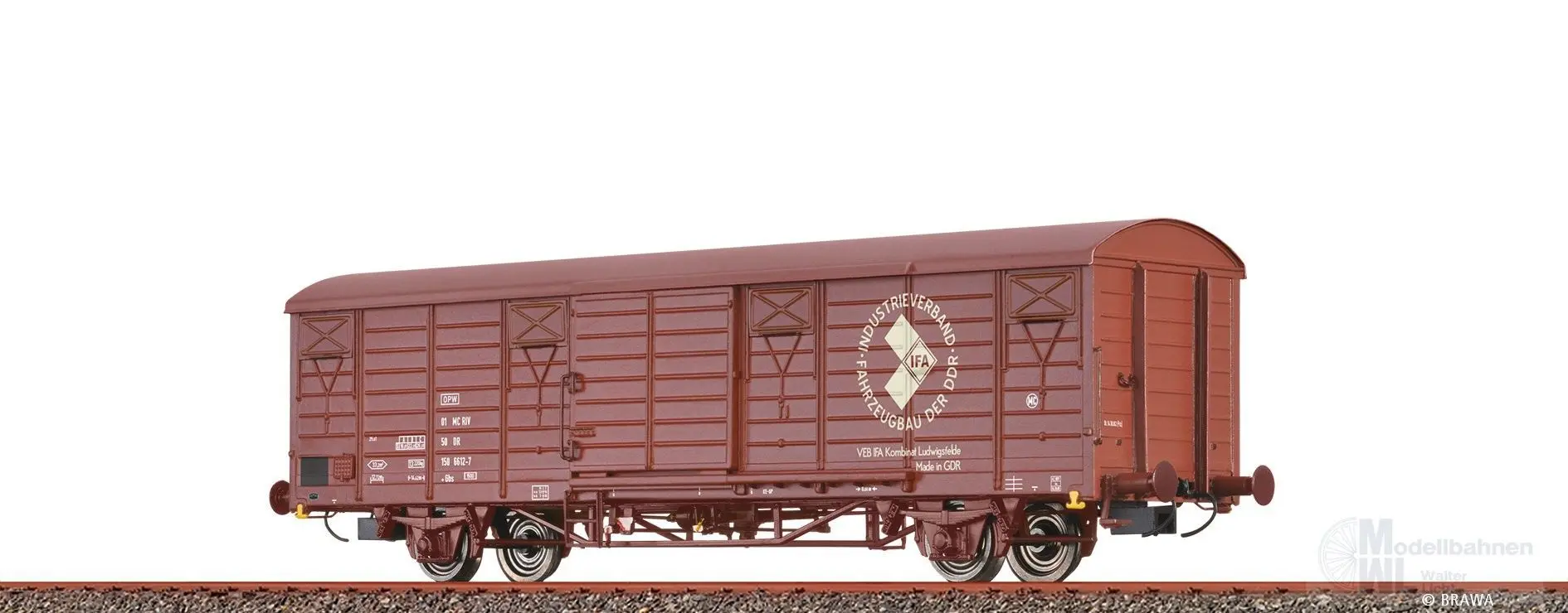 Brawa 49926 - Güterwagen ged. DR Ep.IV Gbs IFA H0/GL