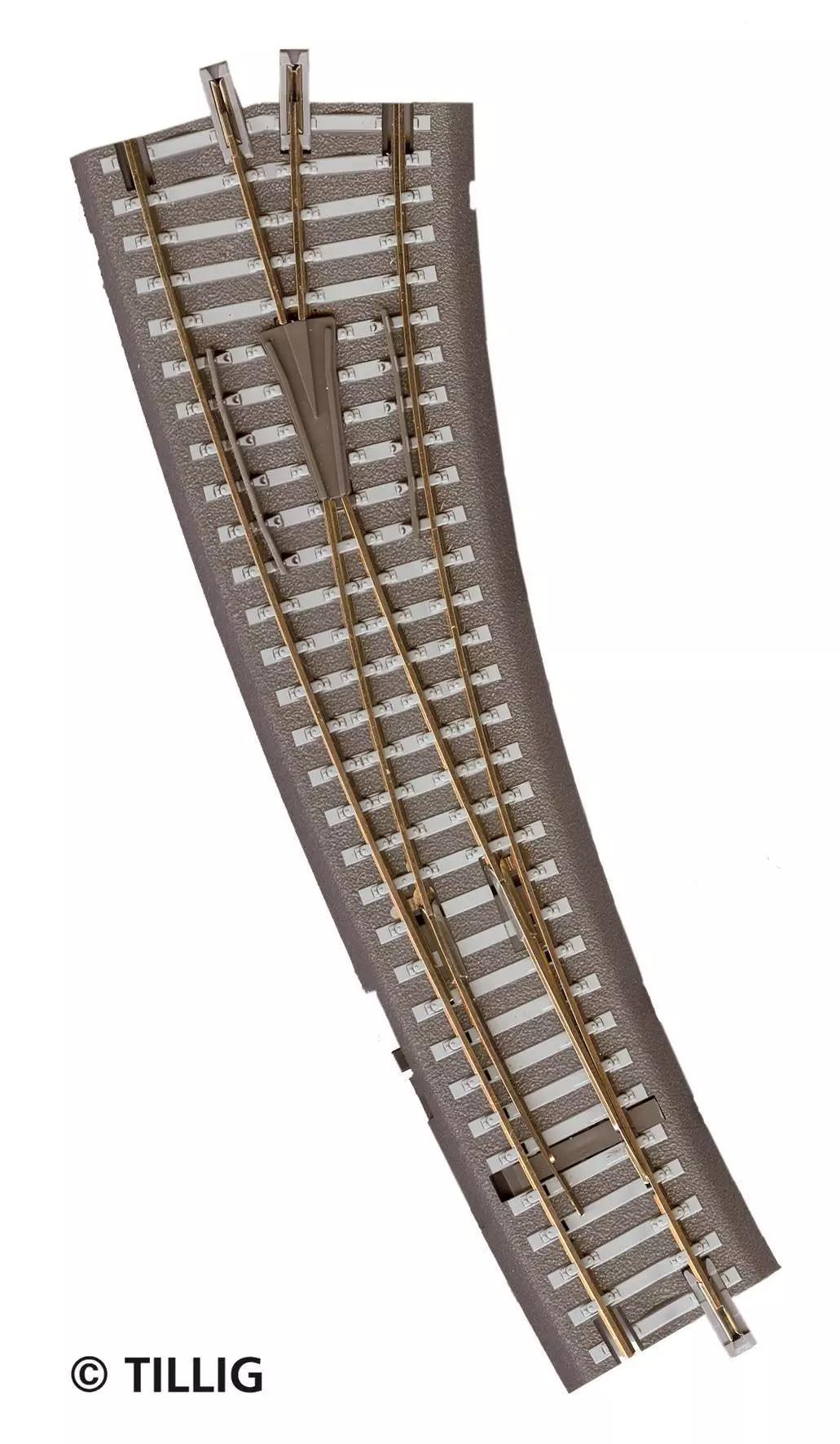 Tillig 83861 - Bettungsgleis-Innenbogenweiche rechts Hand TT 1:120