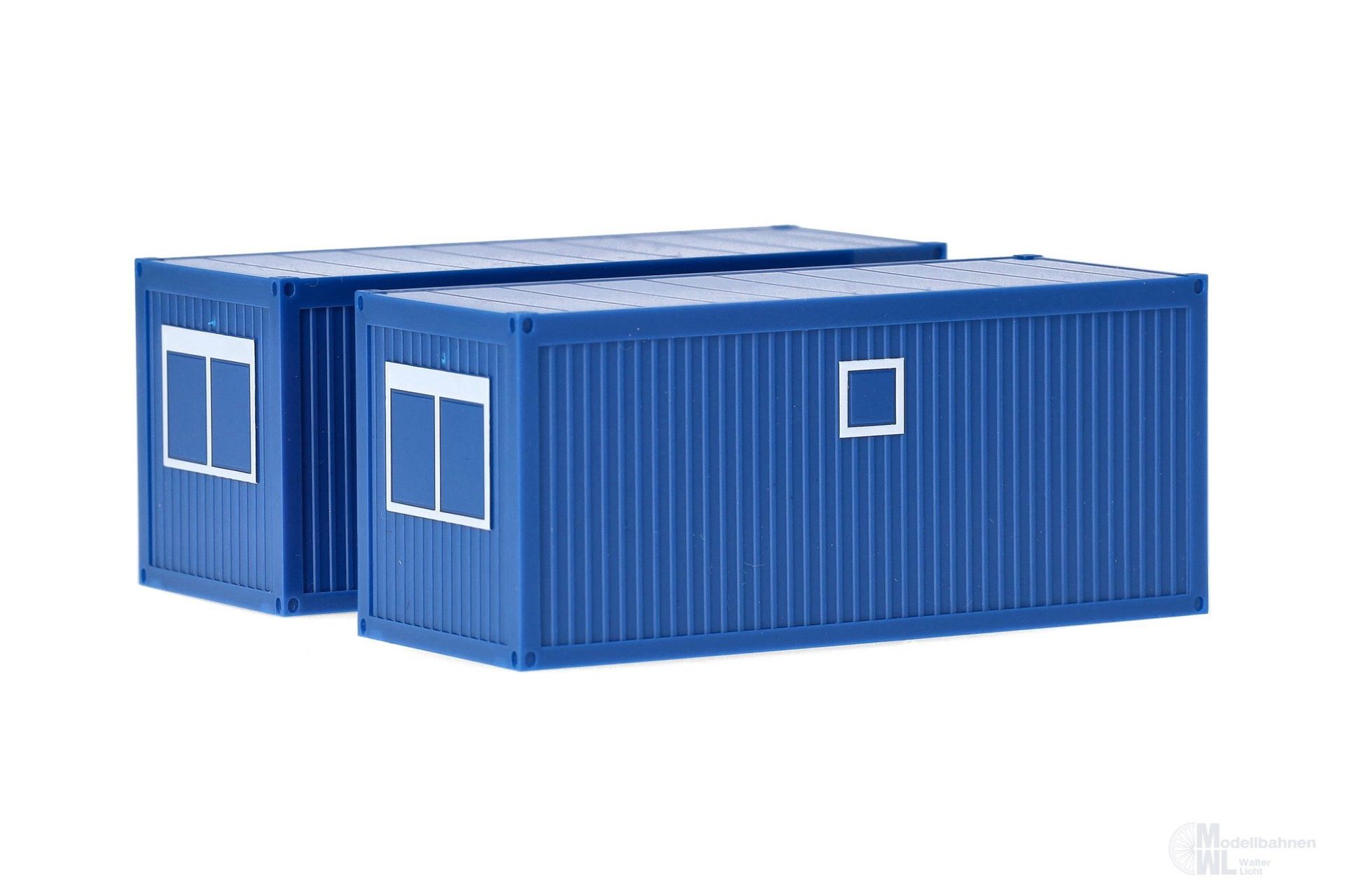 Herpa 053600-003 - 2 Baucontainer blau H0 1:87