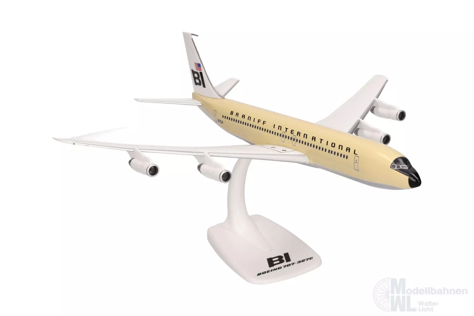Herpa 614023 - Boeing 707-300 Braniff solid beige 1:100