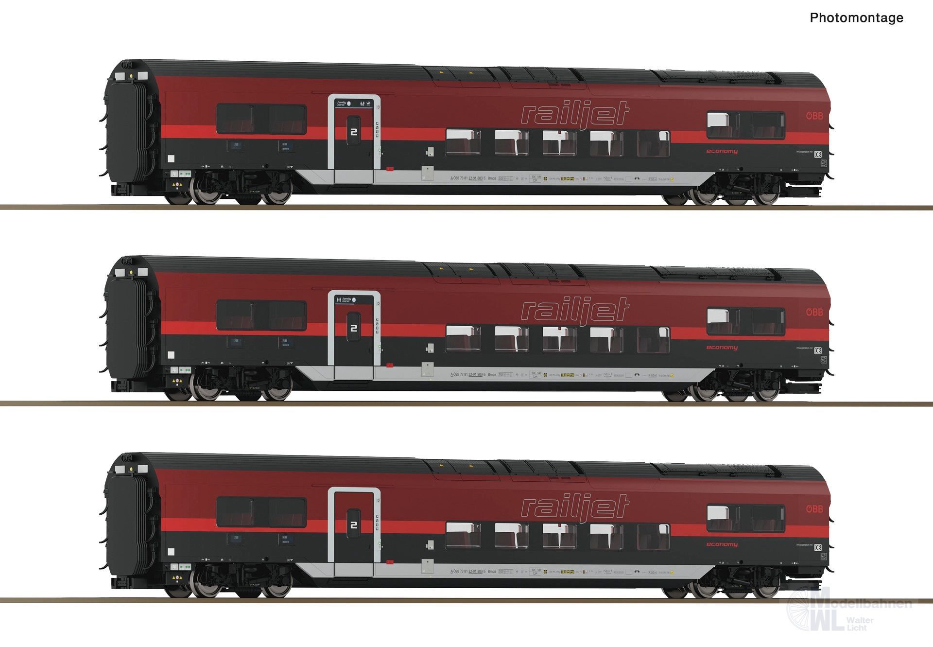Roco 6210179 - Personenwagen Set Railjet ÖBB Ep.VI 3.tlg. H0/GL Digital