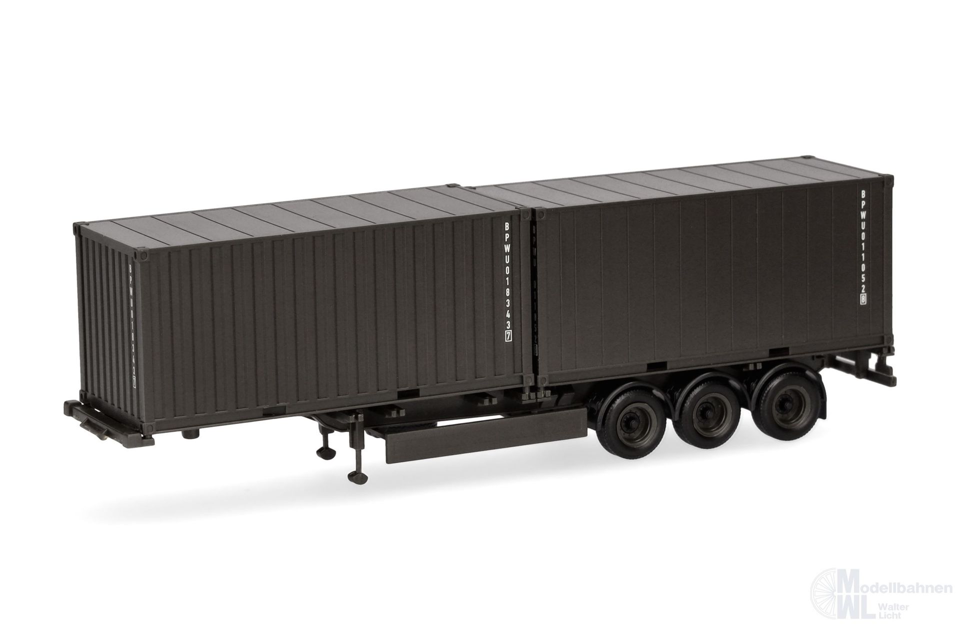 Herpa 747240 - Containerauflieger 3-achs mit 2x20ft Container H0 1:87