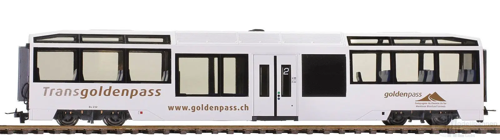Bemo 3599302 - Niederflurwagen MOB Ep.VI Bs 232 Transgoldenpass/Goldenpass H0/WS