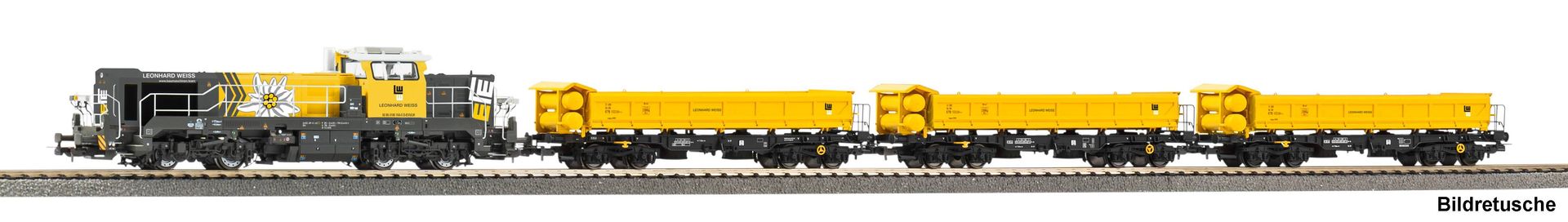 Piko 58161 - Zugset Leonhard Weiss Diesellok DE 18 und 3 Wagen Ep.VI H0/GL Sound
