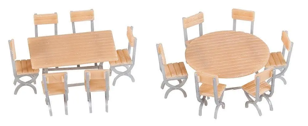 Faller 180957 - 2 Tische und 12 Stühle H0 1:87