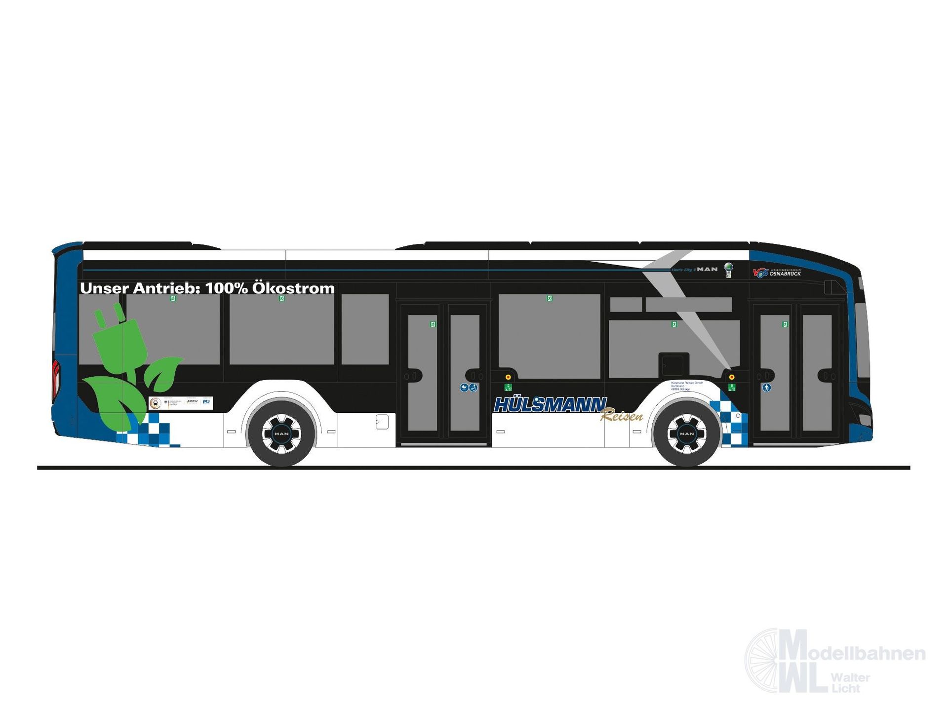 Rietze 76355 - MAN Lion´s City 12 E Hülsmann Reisen H0 1:87