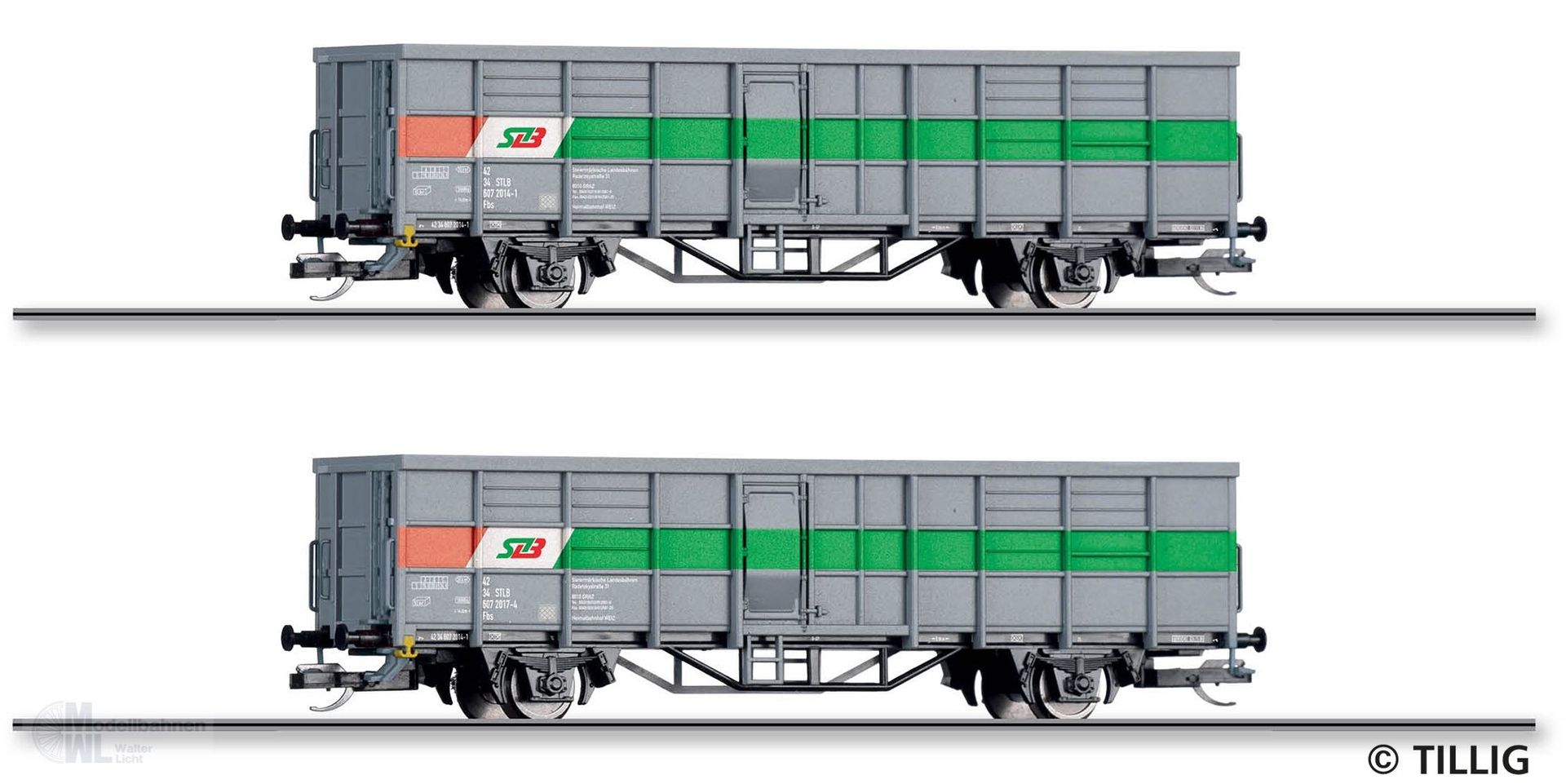 Tillig 01110 - Güterwagen Set StLB Ep.V 2.tlg. TT 1:120