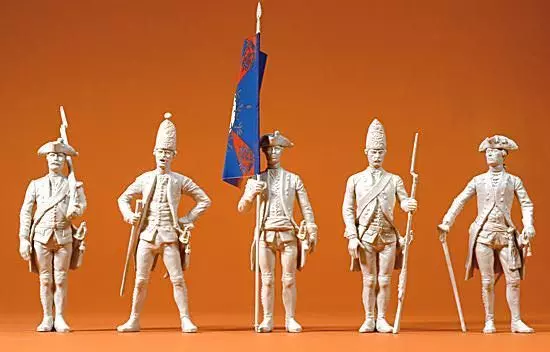 Preiser 57808 - Preußen um 1756 5 Figuren unbemalt 1:24
