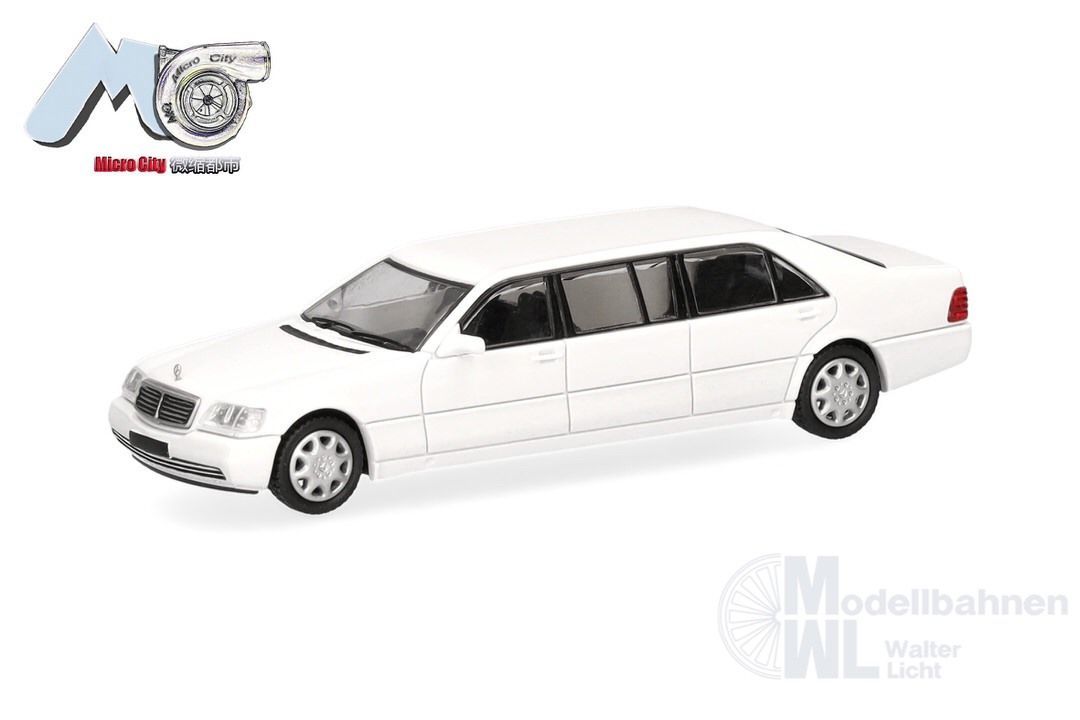 Herpa 87MC000115 - Mercedes-Benz S600 Pullmann, weiß H0 1:87