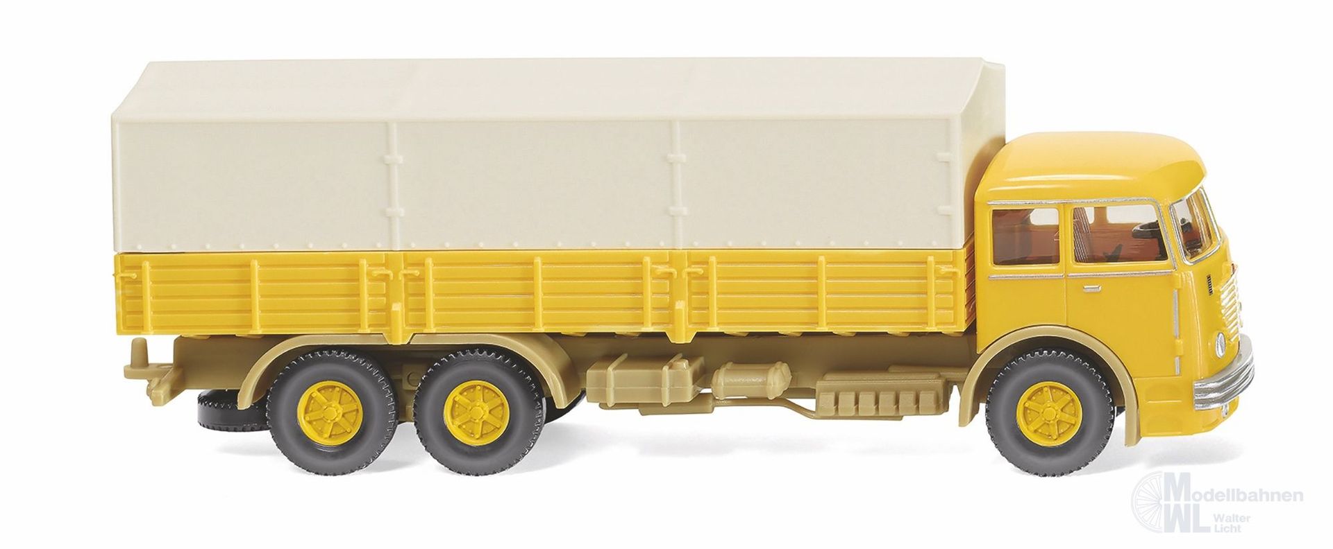 Wiking 047904 - Pritschen-Lkw Büssing 12.000 - senfgelb H0 1:87
