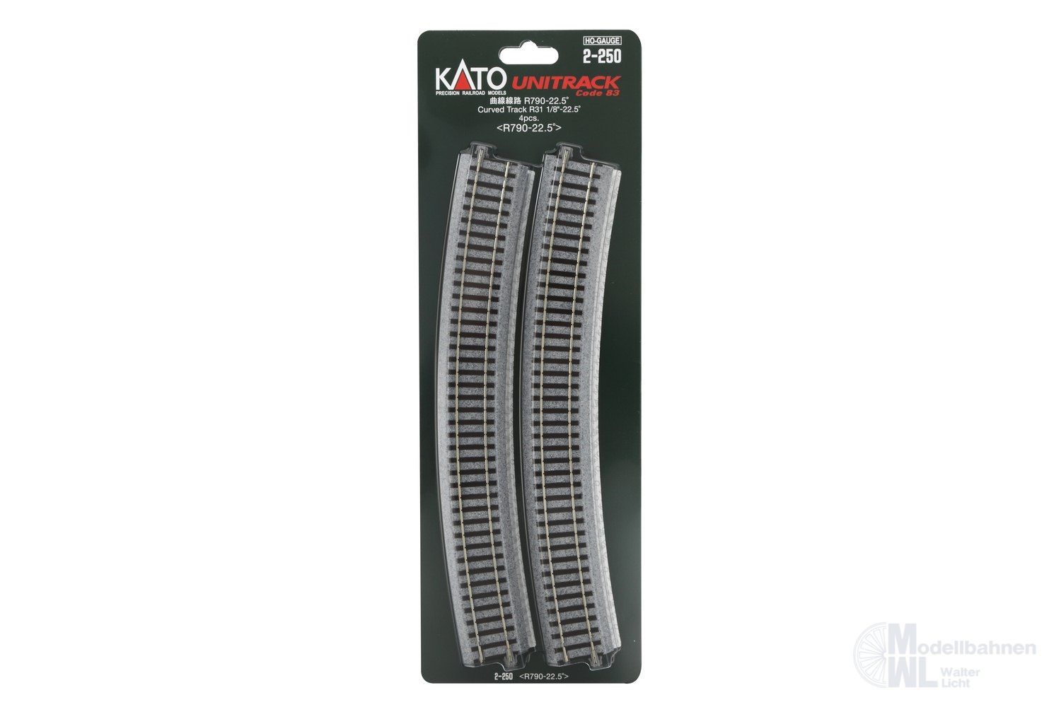 Kato 2-250 - Gleis gebogen R790mm 22,5° H0 1:87