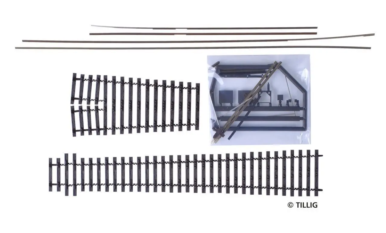 Tillig 85435 - Bausatz Flexsteg-Weiche Herzstückwinkel 7° H0/GL