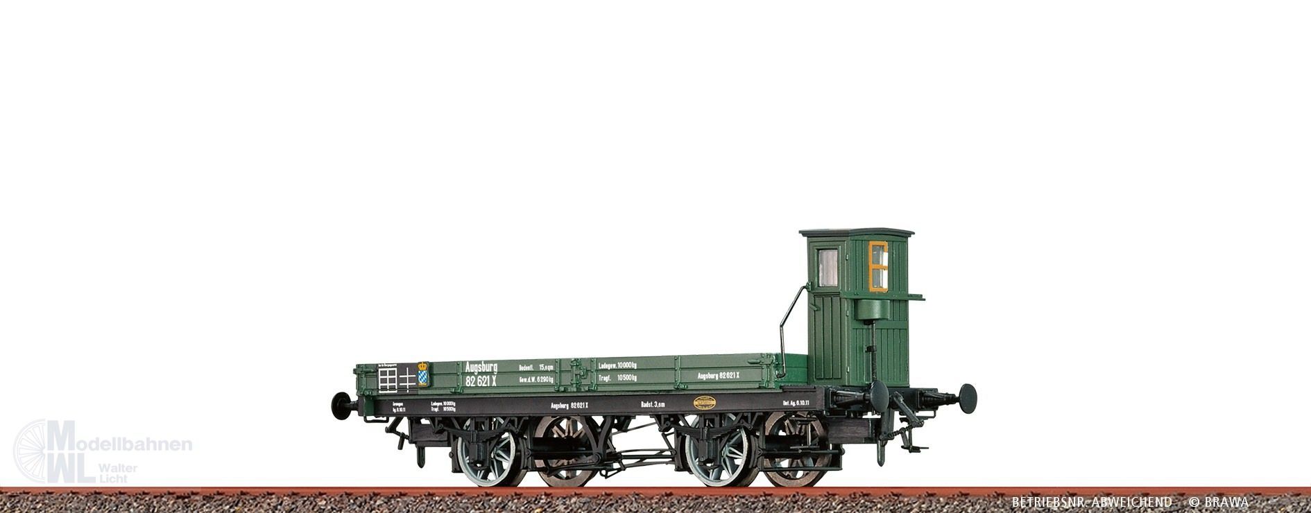 Brawa 48050 - Flachwagen K.Bay.Sts.B Augsburg 81 613 H0/GL