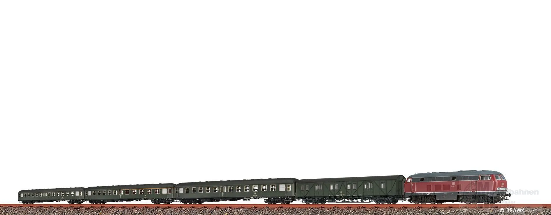 Brawa 50828 - Eilzug Set DB Ep.IV Diesellok BR 216 5.tlg. H0/GL Basic+