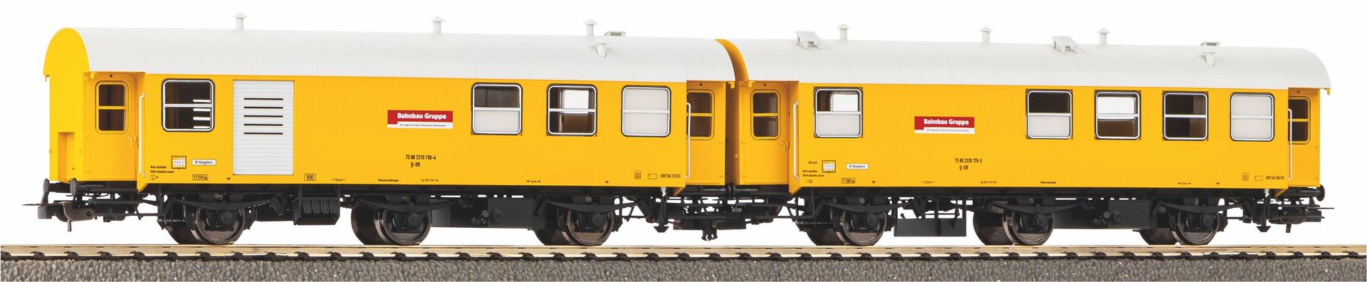 Piko 55918 - Wohn-Werkstattwagen Set DB Bahnbau Ep.VI 2.tlg. 3yg H0/GL  Expert Plus