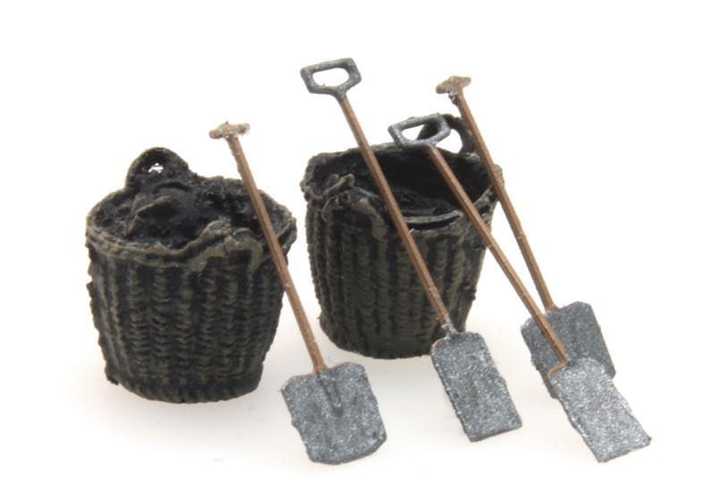 ARTITEC b.v. 387277 - Flachschaufel, Korb, Grabschaufel H0 1:87