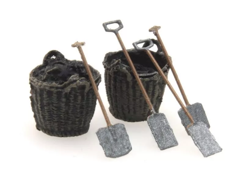 ARTITEC b.v. 387277 - Flachschaufel, Korb, Grabschaufel H0 1:87