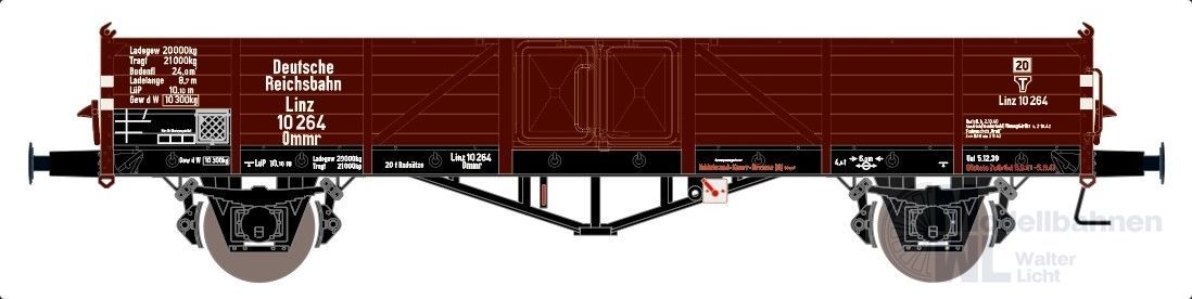 Exact Train 20167 - Güterwagen offen DRG Ep.II Linz H0/GL