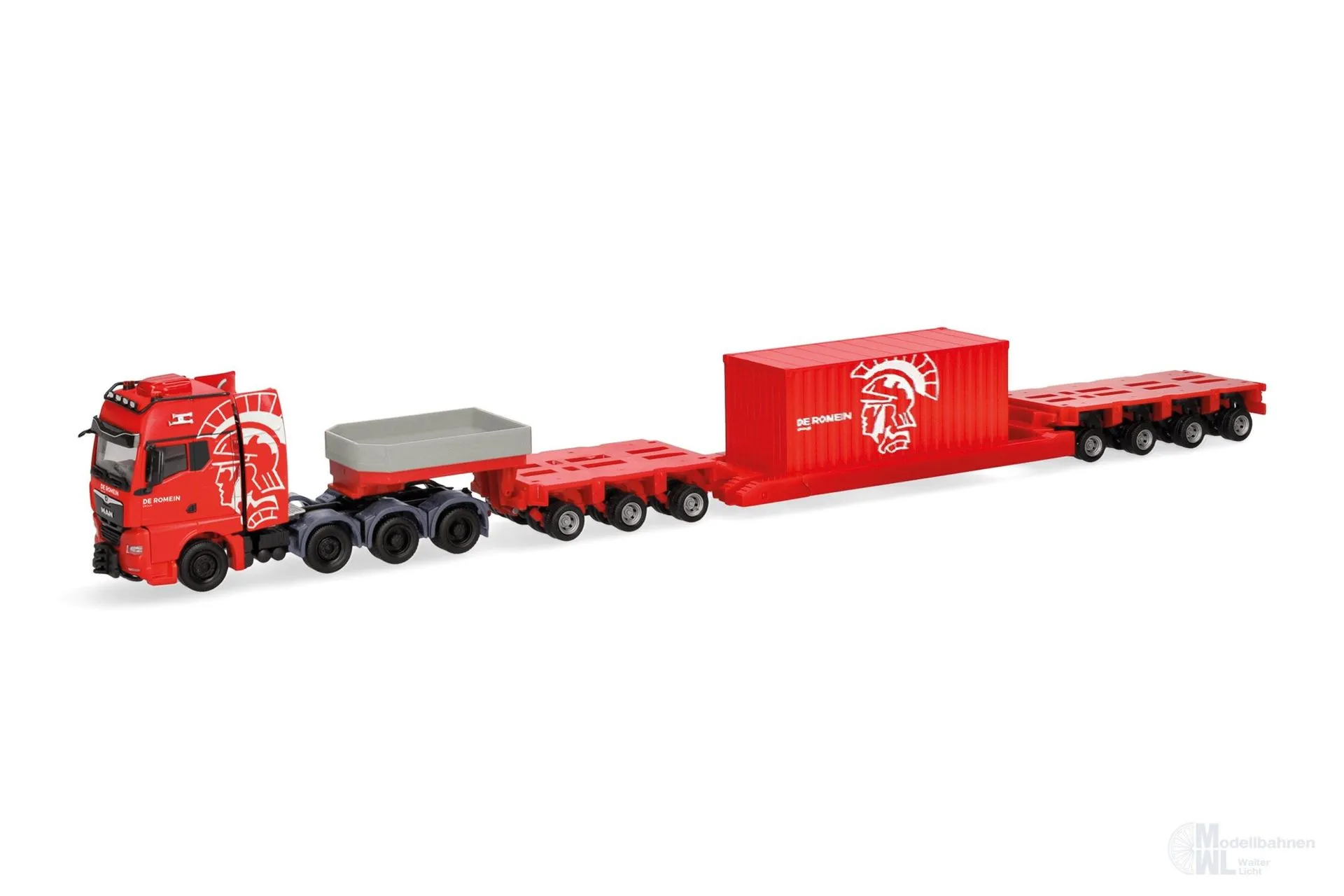Herpa 320764 - MAN TGX GX Tieflader-Sattelzug De Romein H0 1:87
