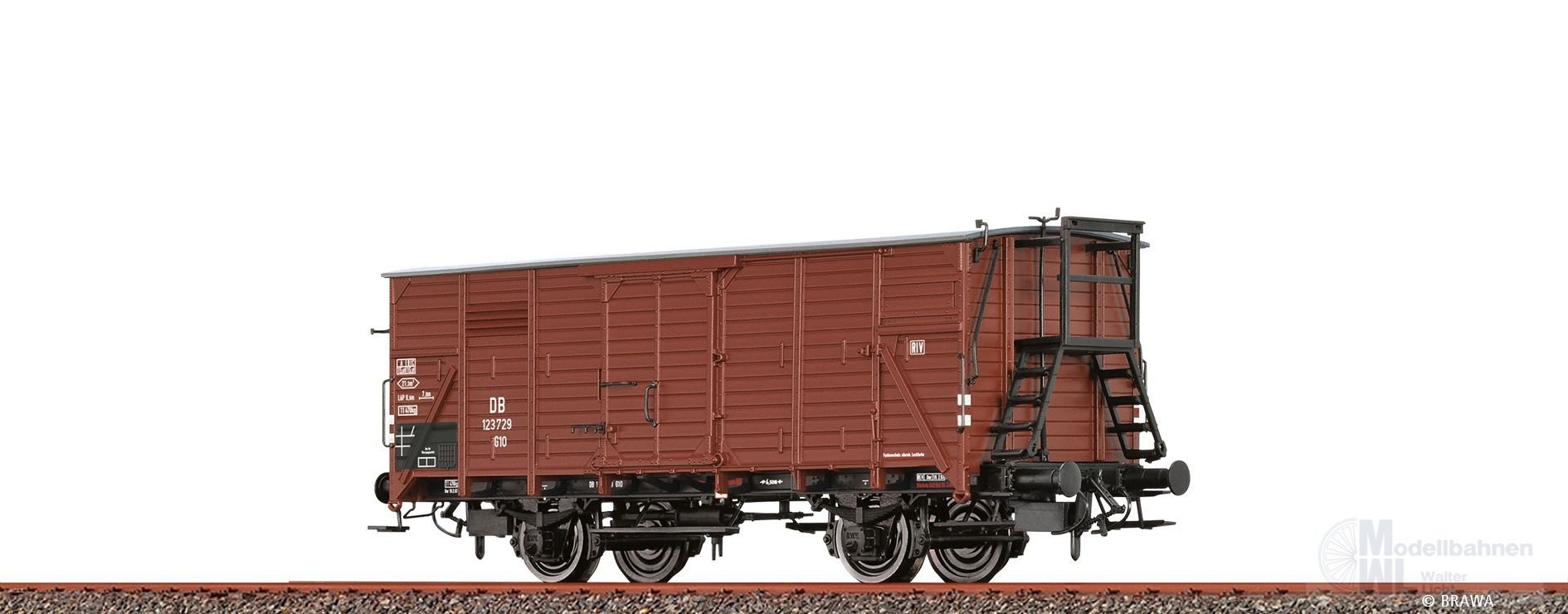 Brawa 49875 - Güterwagen ged. DB Ep.III H0/GL